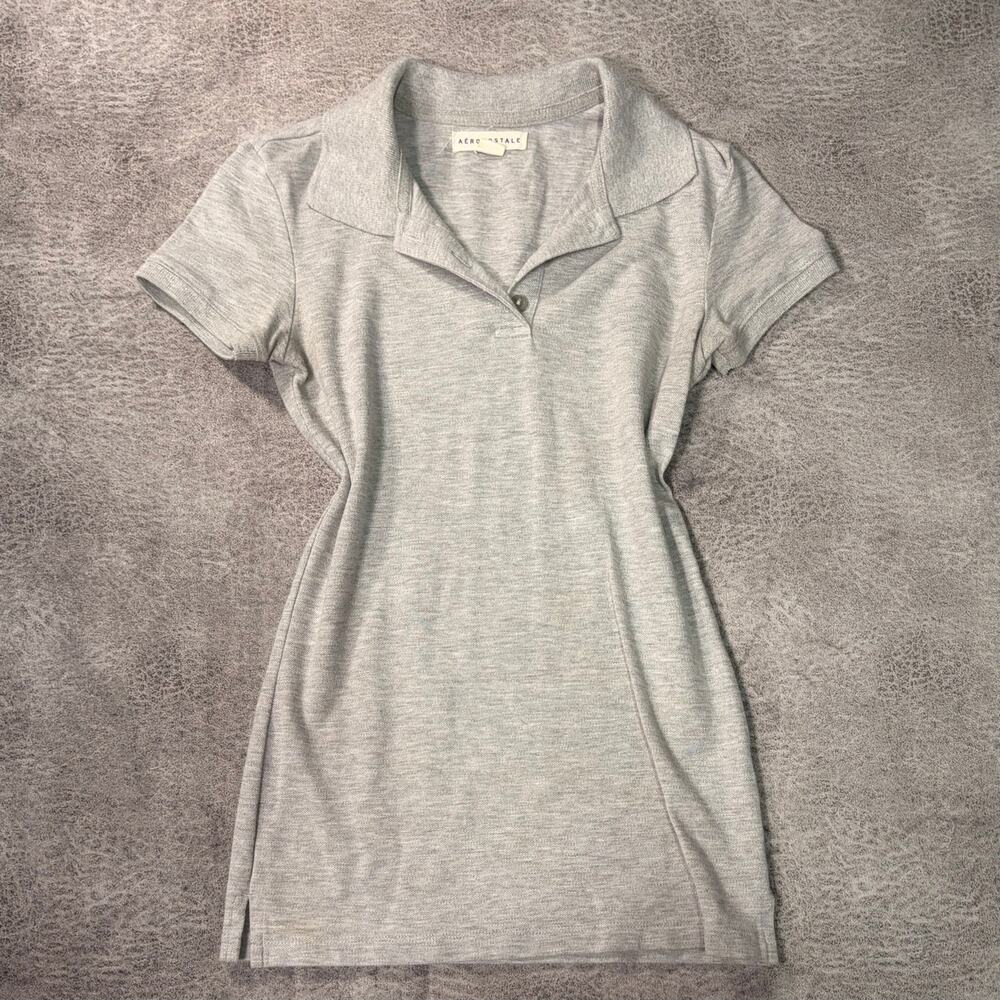 Aeropostale Heather Gray Short Sleeve Polo